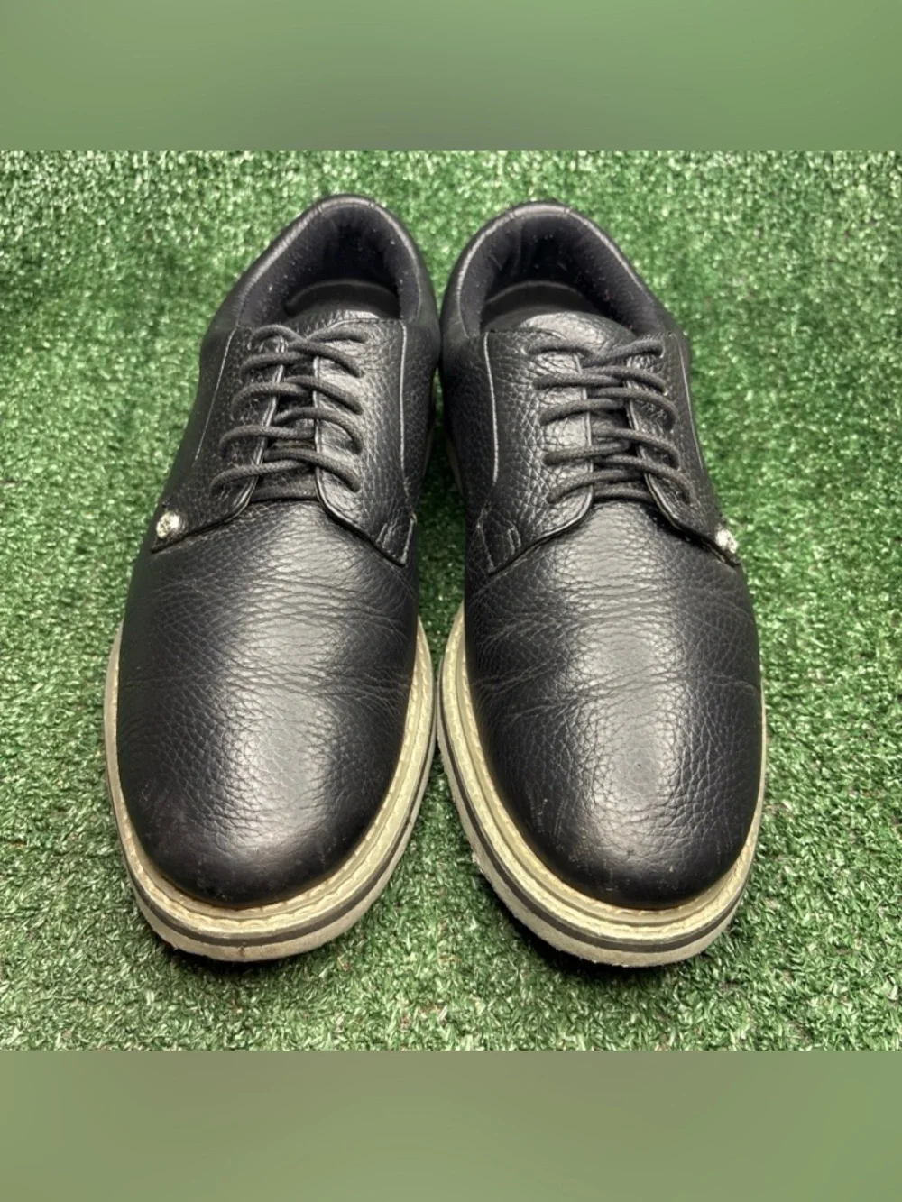 G/Fore G4‎ Gallivanter Golf Shoes Men's 8.5 Onyx Black Leather Lace Up